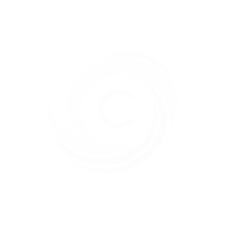 Das Logo von der ContinueComm GmbH in weiß stellt einen Wirbel dar, in dessen Zentrum der Buchstabe C steht.